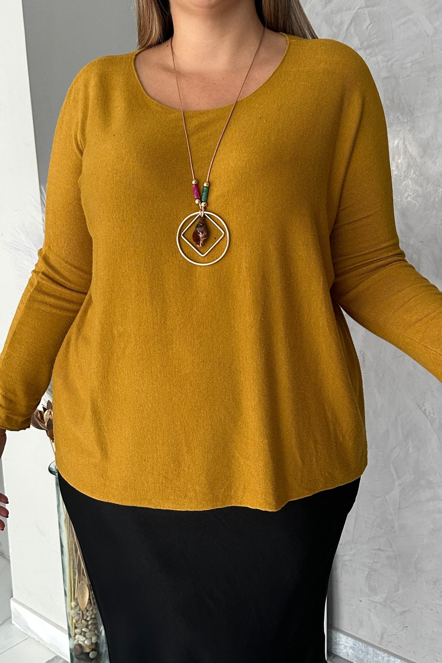 Jersey Básico Oversize Mostaza