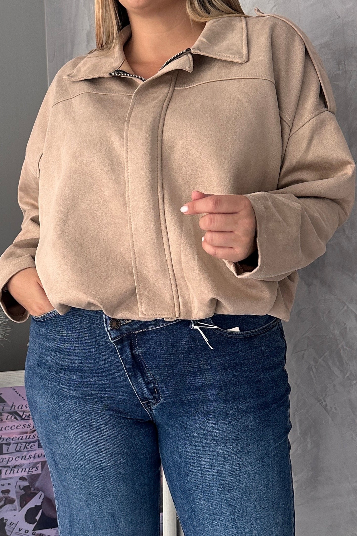 Bomber Suede Beige