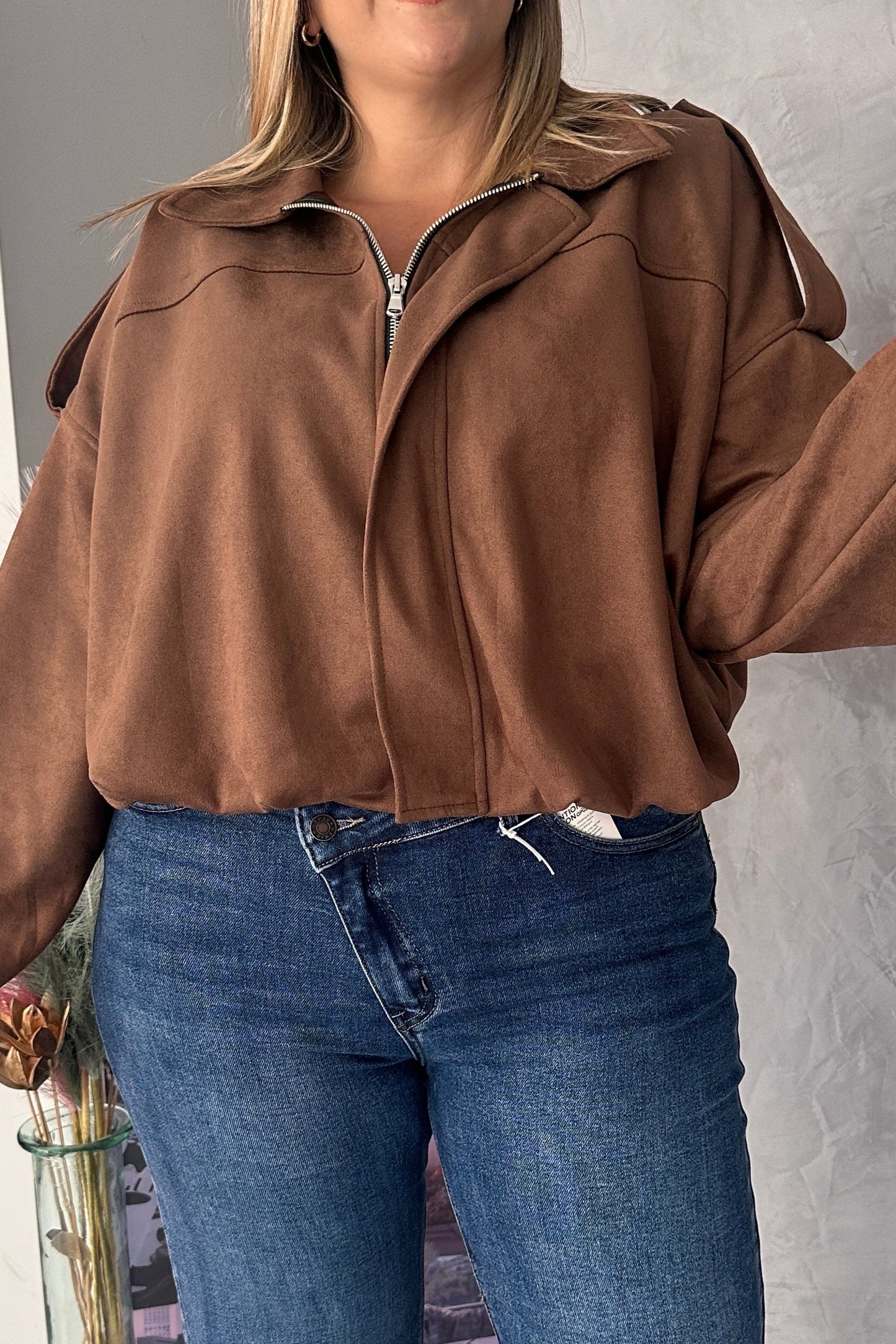 Bomber Suede Marrón
