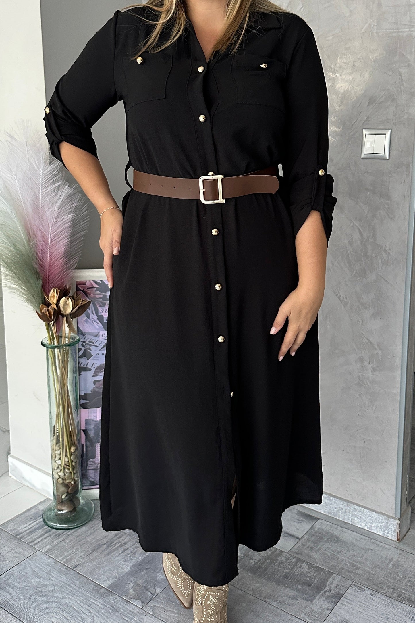 Vestido Camisero Negro