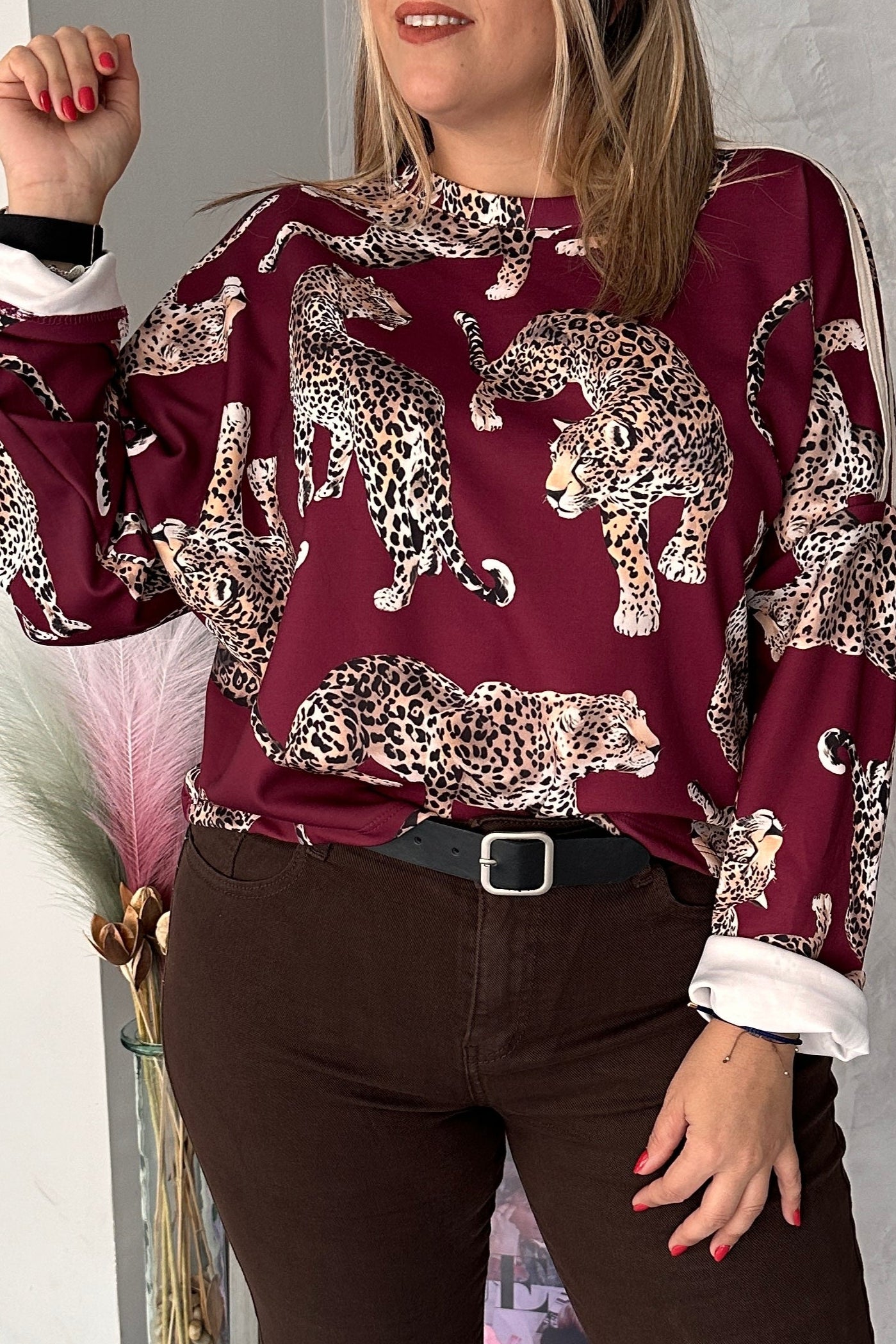 Sudadera Panther Burdeos