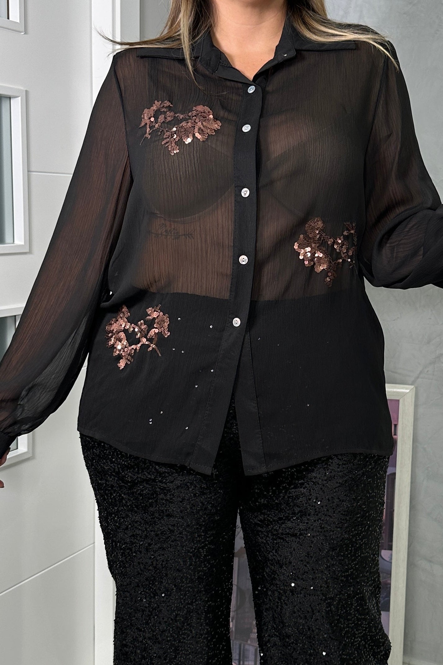 Camisa Bloom Negra