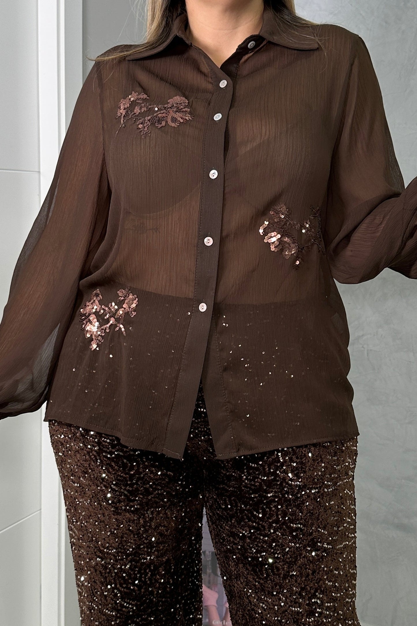 Camisa Bloom Marrón