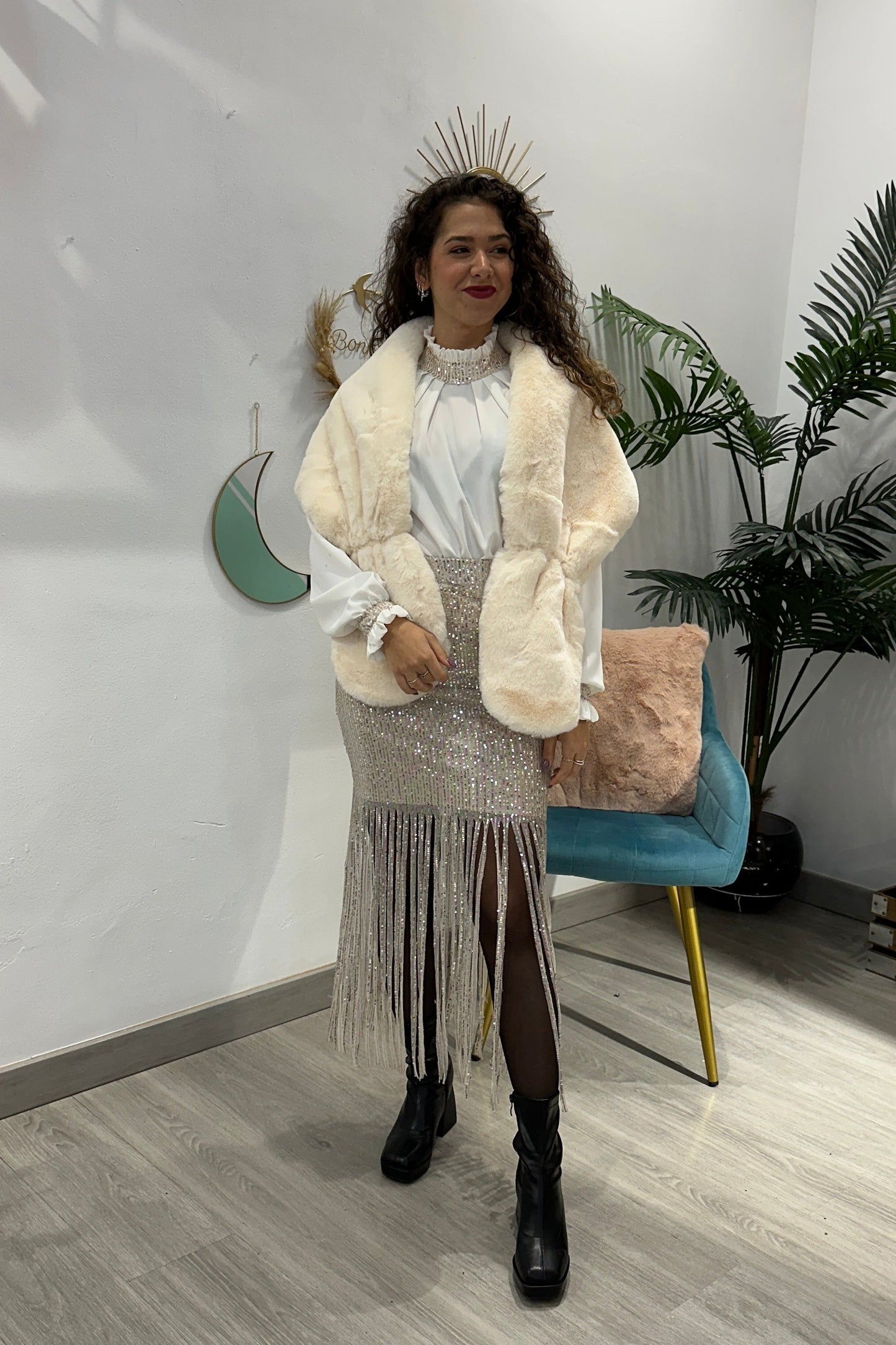Falda Flecos Shine