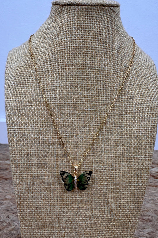 Collar Mariposa Jade Verde