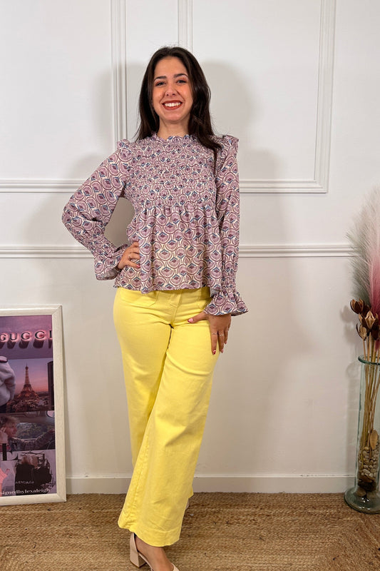 Pantalón Bolsillos Amarillo