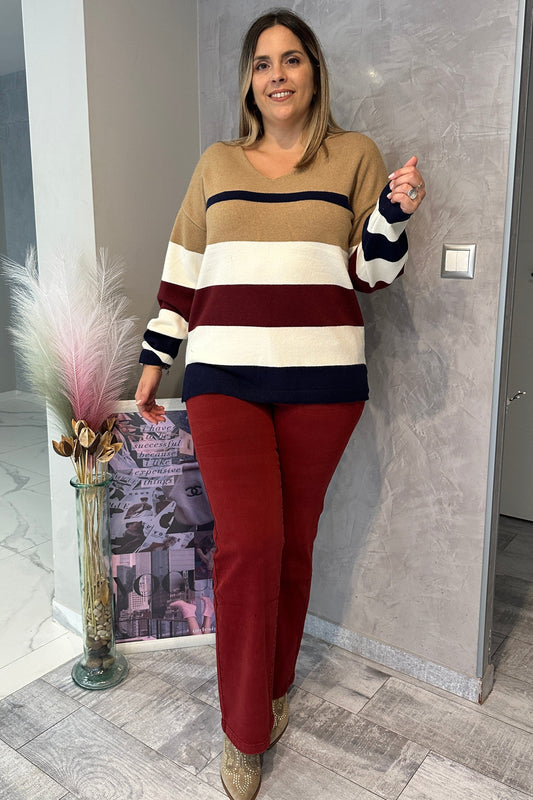 Jersey Rayas V Camel