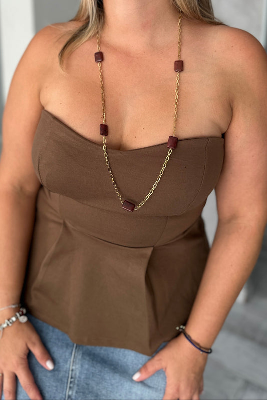 Collar Dorado con Piedras Rectangulares