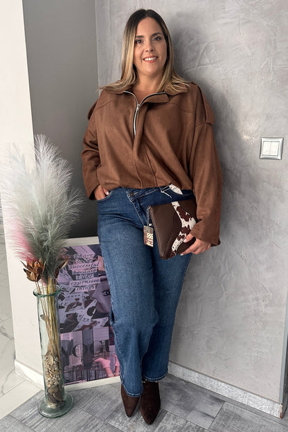 Bomber Suede Marrón