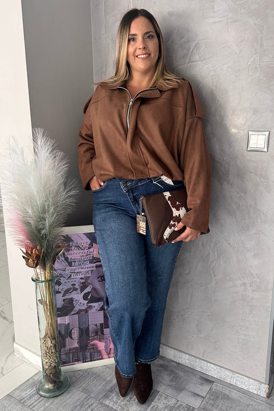 Bomber Suede Marrón