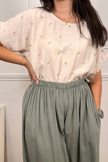 Blusa Nudo Hoja Beige