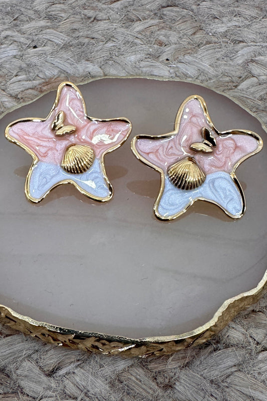 Pendientes Estrella Marina Rosas
