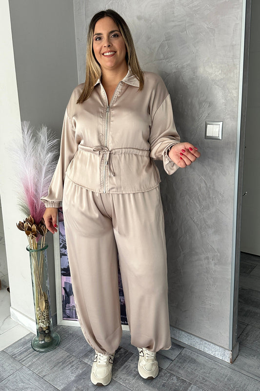Bomber Satinada Beige