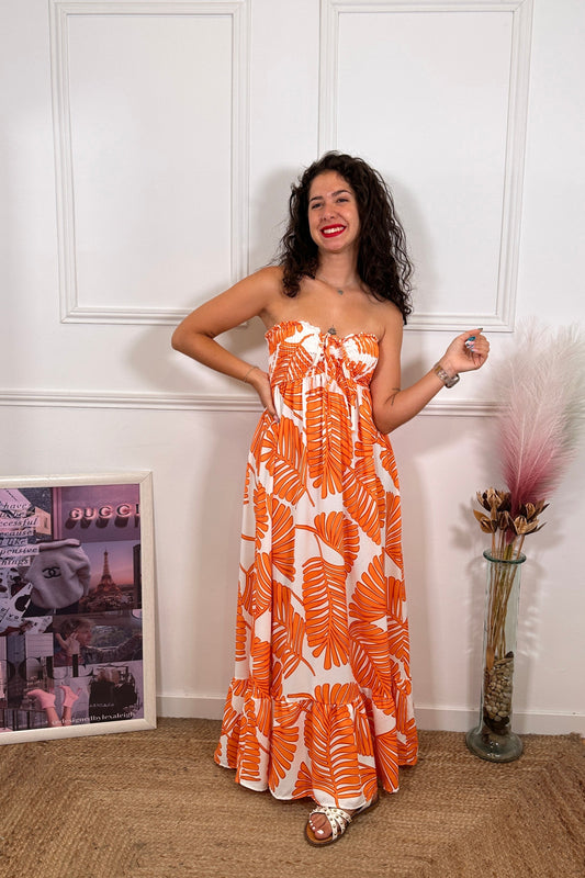 Vestido Palma Naranja