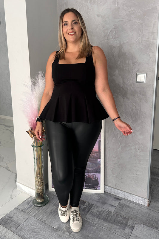 Leggings Poli Piel Negro