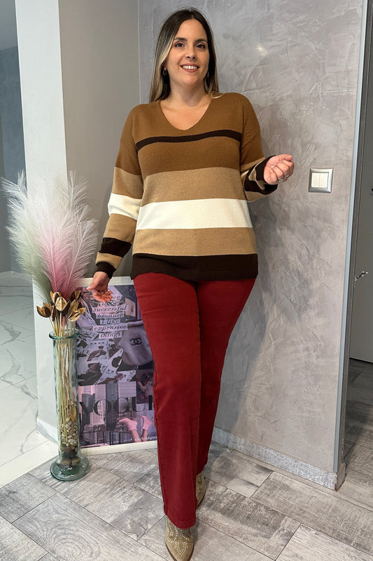 Jersey Rayas V Marrón