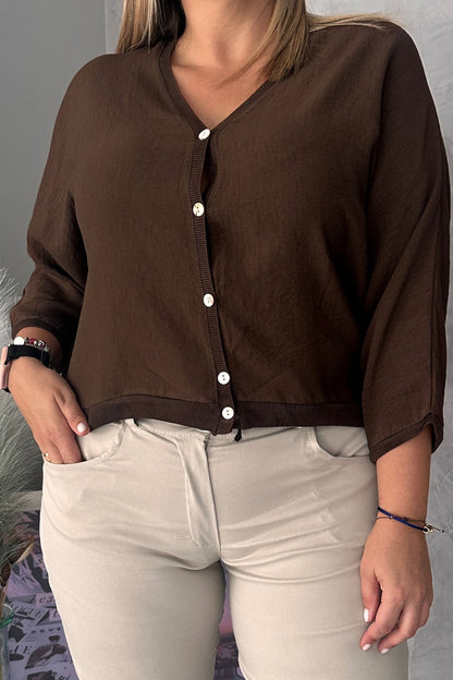 Cardigan Ambar Marrón Chocolate