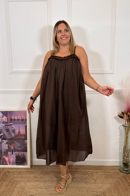 Vestido Frida Marrón Chocolate