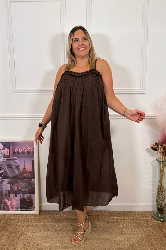 Vestido Frida Marrón Chocolate