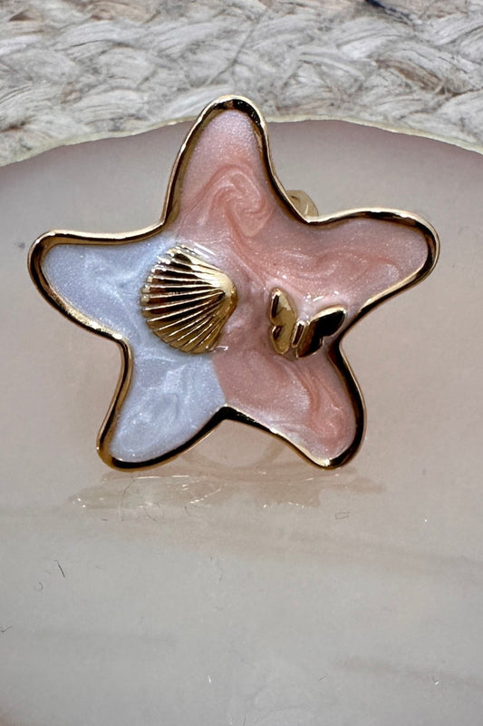 Anillo Estrella Marina Rosa