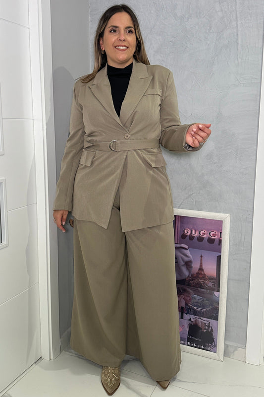 Blazer Belted Beige