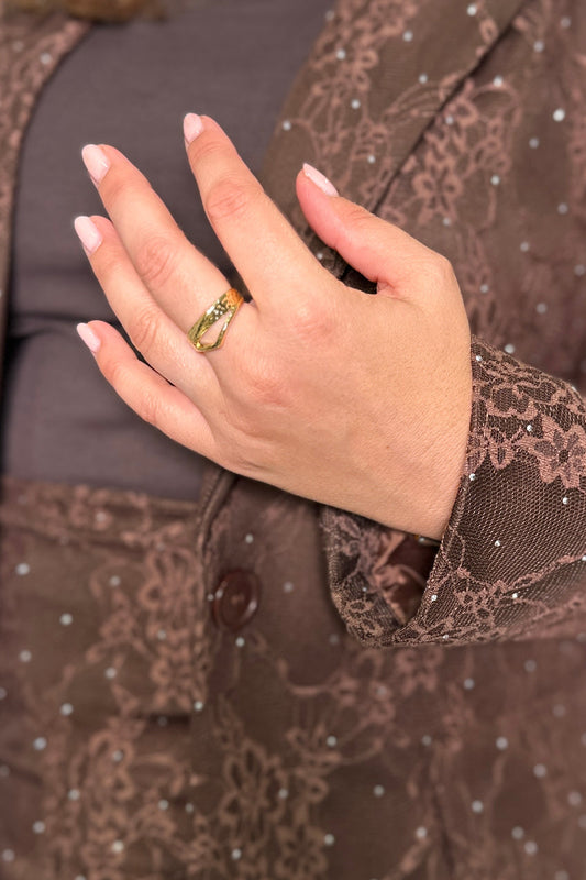 Anillo Doble Martelé