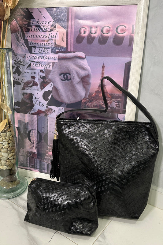 Bolso Duo Trenzado Negro